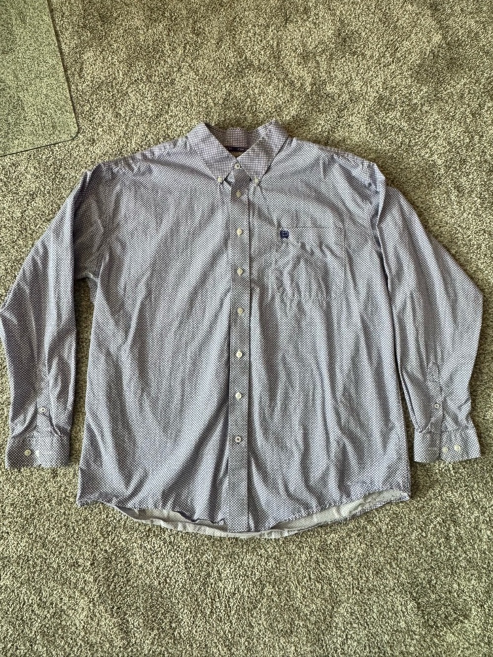 Cinch Purple Micro-Pattern Button-Down Dress Shirt